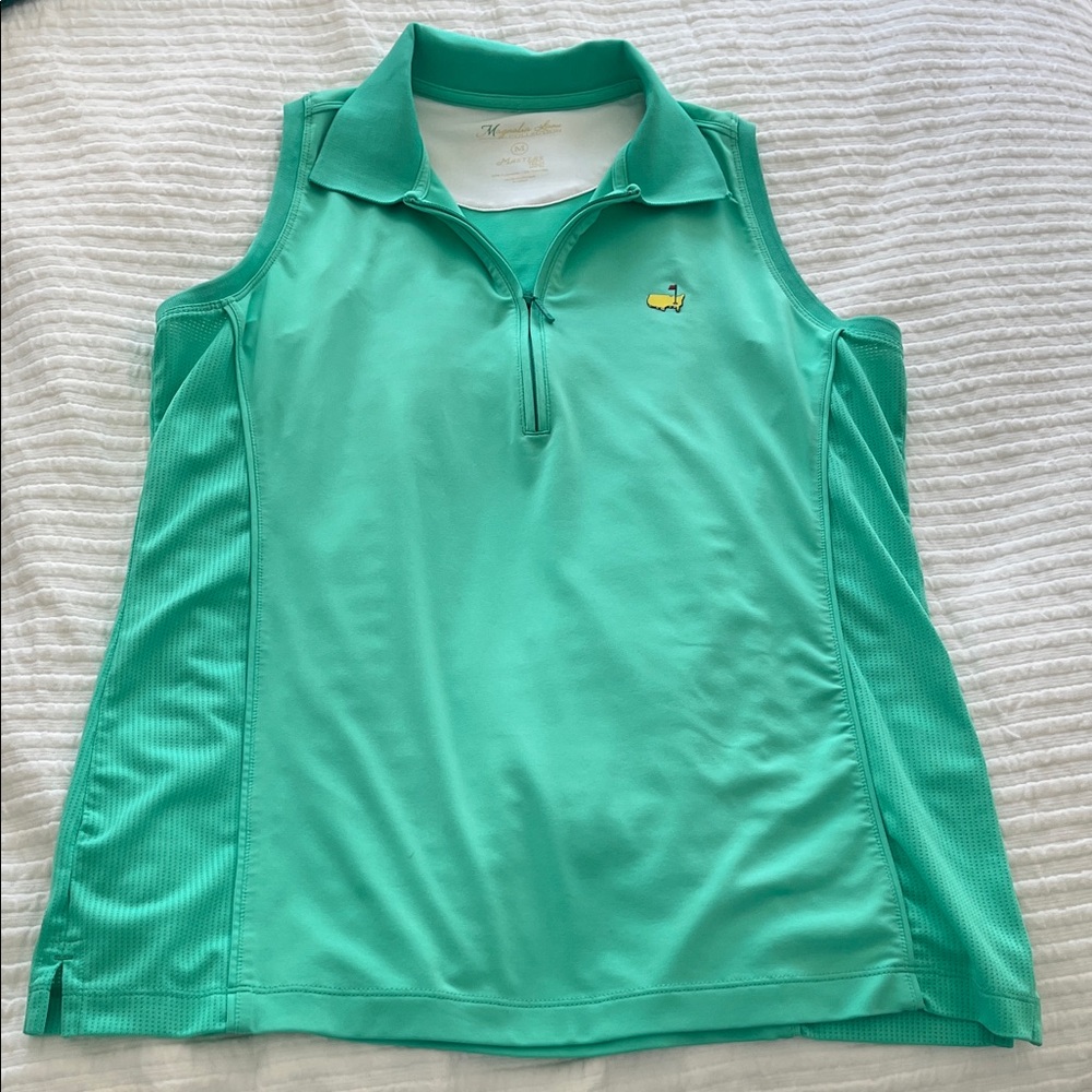 Masters Teal Sleeveless Polo Tank Top